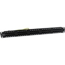 Excel/1U 3 Pair Voice RJ45 Patch Panel - 50 Port-Black