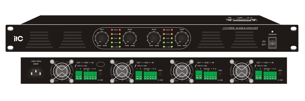 ITC/4-Channel Class-D Amplifier, 4x120W