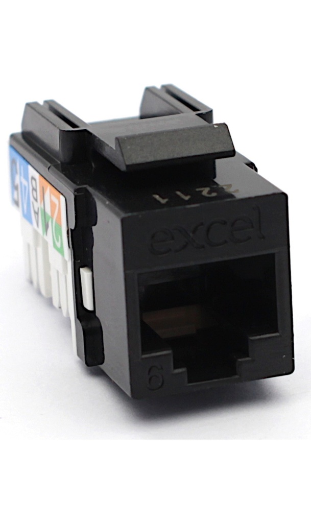 EXCEL/90 DEGREE CAT6 UTP KEYSTONE JACK/BLACK