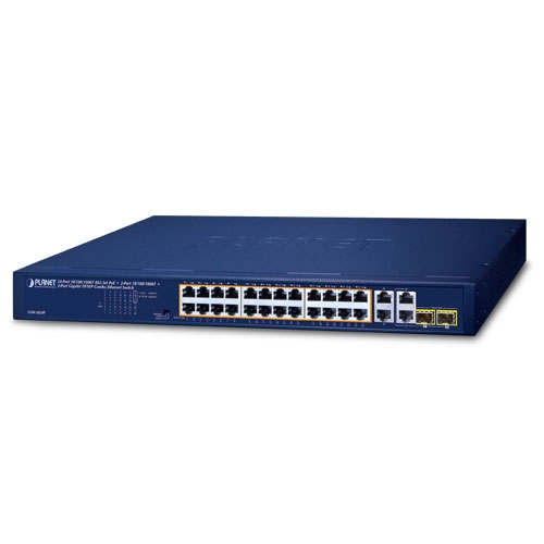 Plannet/24-Port/(10/100/1000T)/802.3at PoE+(2-Port 10/100/1000T)/+2Port Gigabit