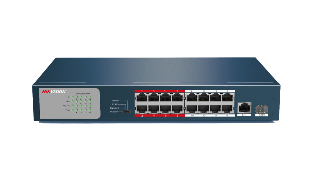 switch hikvision 16 port poe