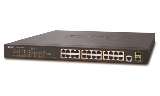 [GS-4210-24P2S] 24-Port 10/100/1000T 802.3at PoE + 2-Port 100/1000X SFP Managed Switch