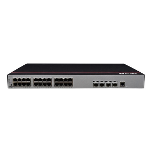 [S5735-L24P4S-A1] Huawei / Switch with 24-ports 10/100/1000BASE-T, 4-ports GE SFP, PoE+, 1 AC power fixed