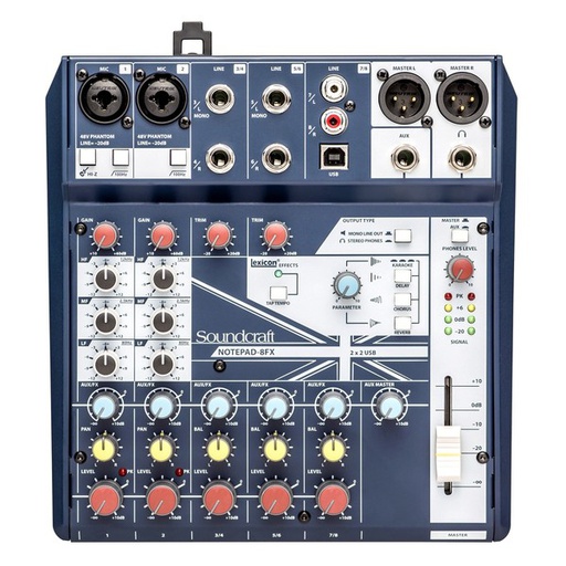 [NOTEPAD 8] NOTEBAD/8FX Small Format Analoge Mixing Console with USB I/O and Lexicon Effects
